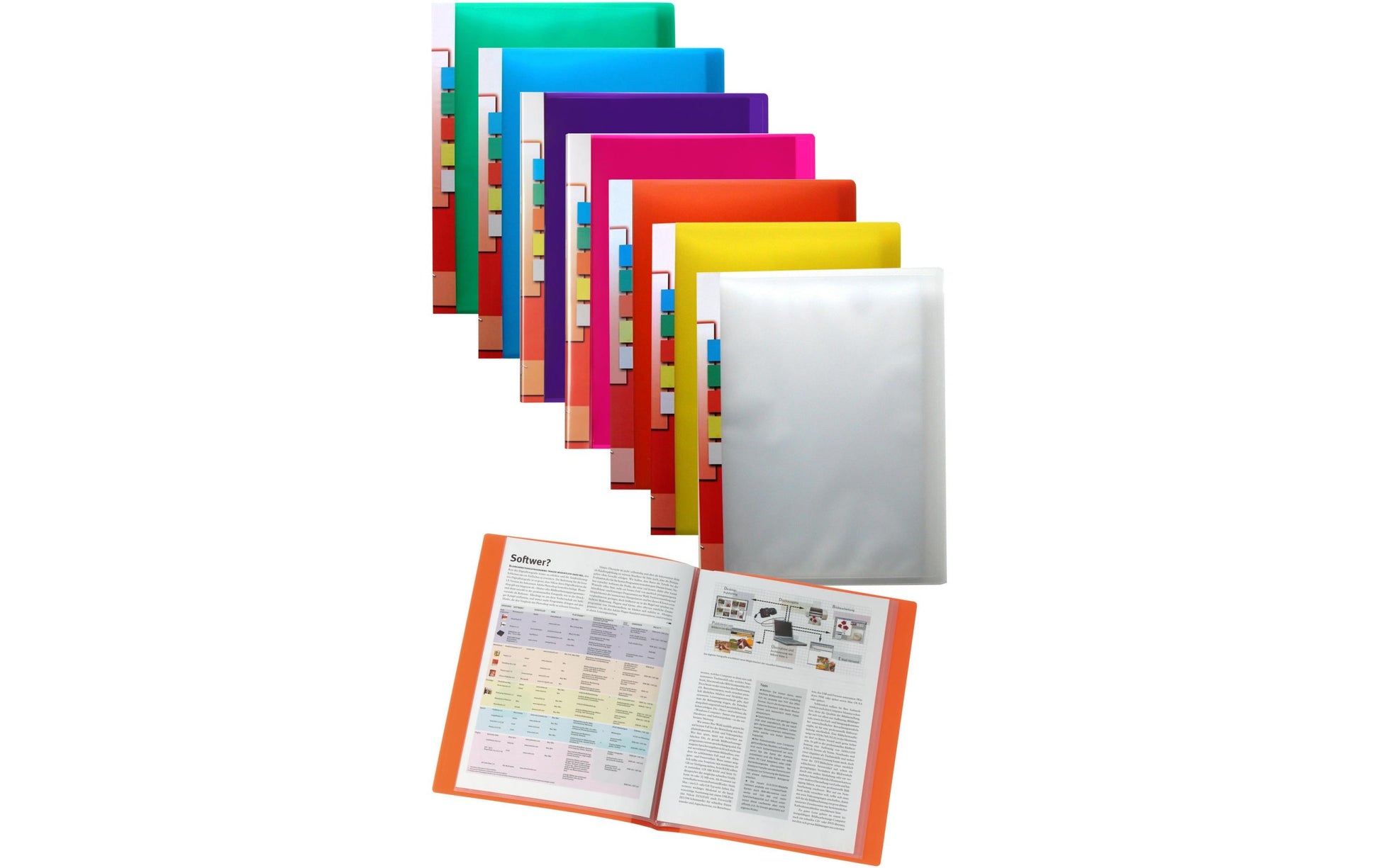 Kolma Sichtbuch – 20 Sichttaschen, A4, glatt, glänzend, violett, Kunststoff