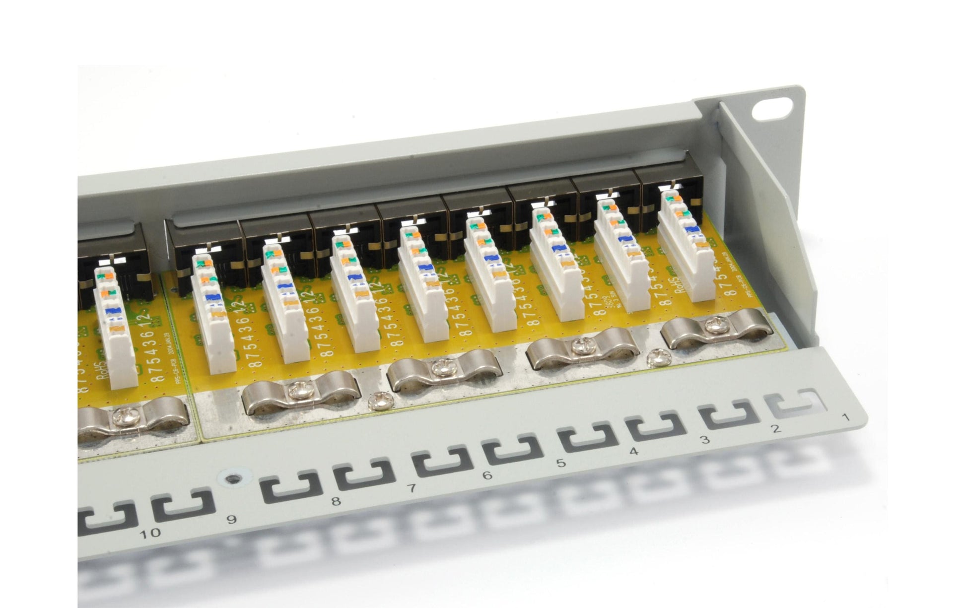Equip Patchpanel – Cat6, geschirmt, 24× RJ-45, 19", 1U, Grau