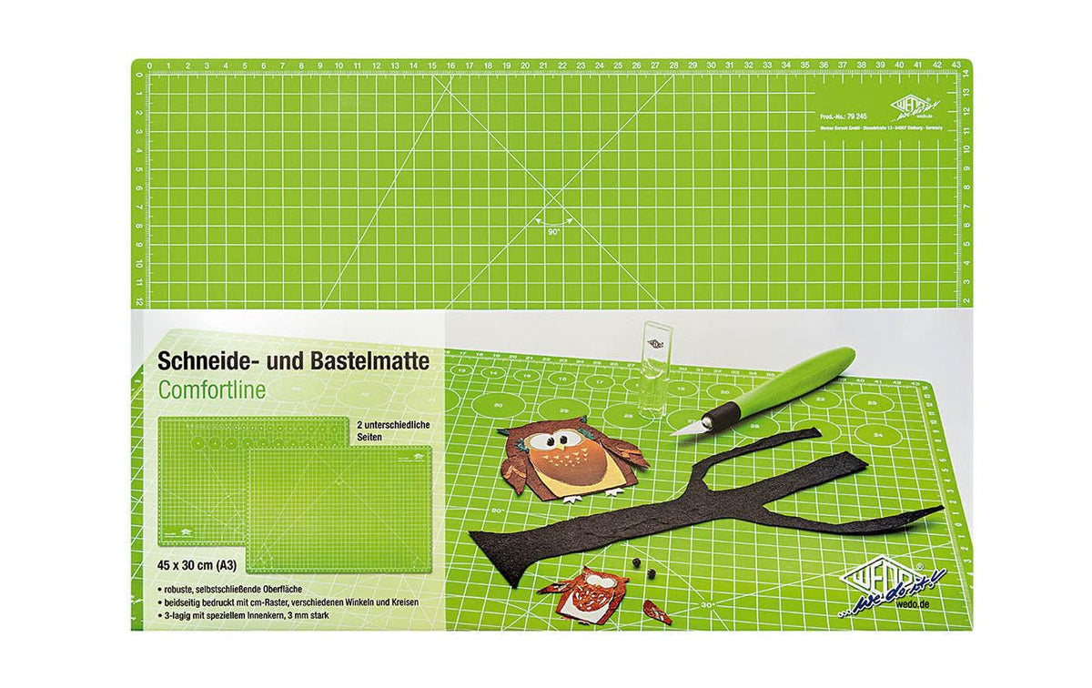 Wedo Schneidematte Comfortline – 45,0 × 30,0 cm – grün – 3 mm