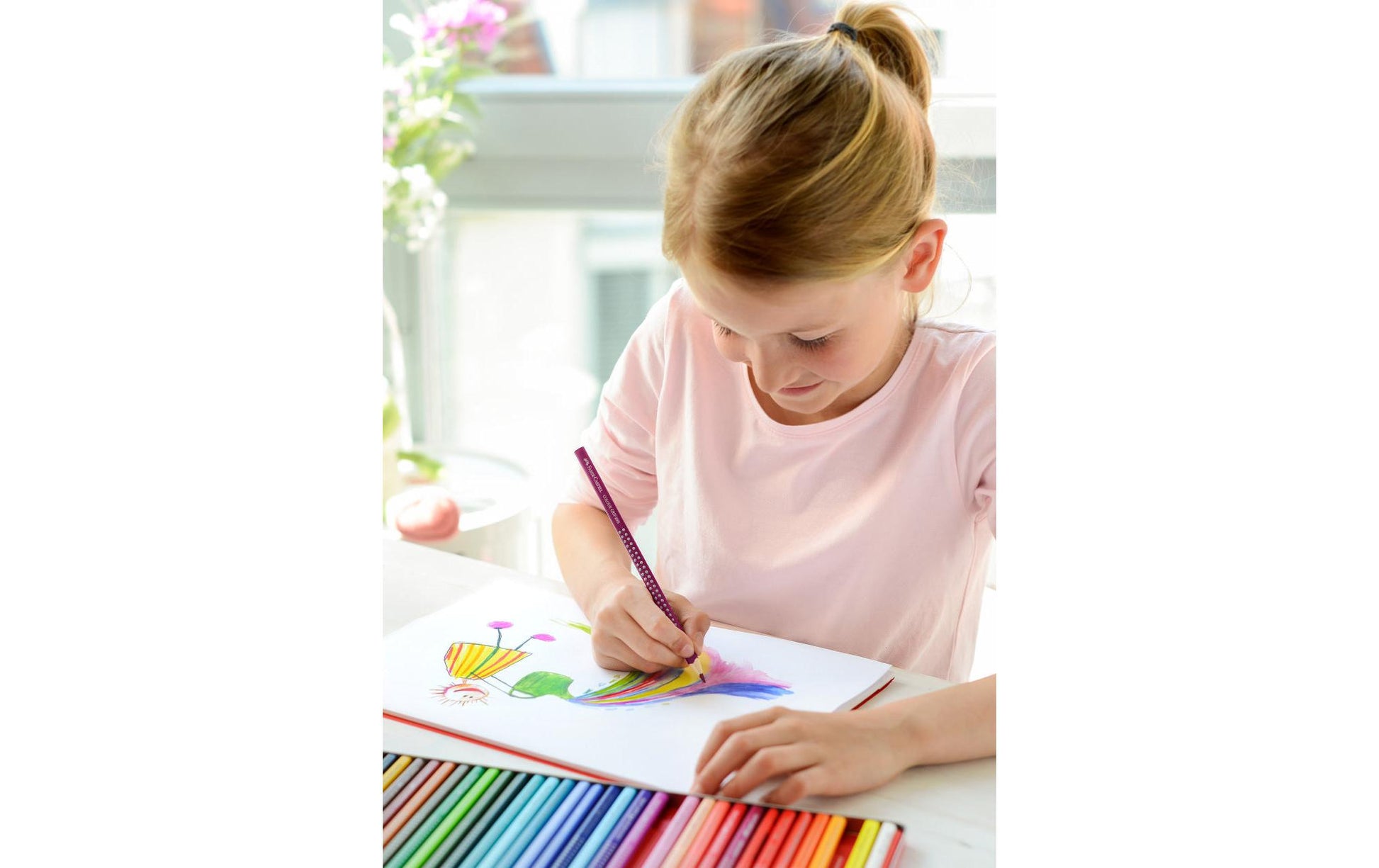 Faber-Castell Aquarellfarbstifte Colour Grip 2001 – 48 Farben, im Kartonetui, Ø 3 mm, dreikantig, FSC