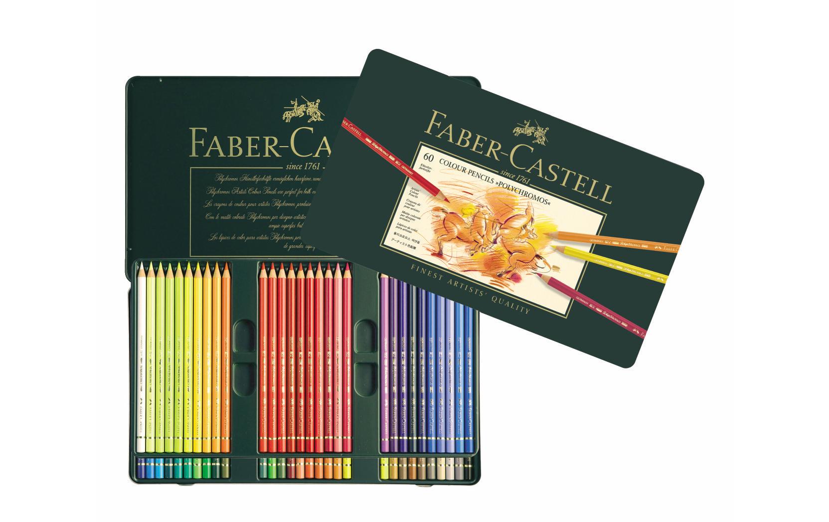 Faber-Castell Buntstift Polychromos, mehrfarbig, 60er-Metalletui – wasserfest, klimaneutral produziert