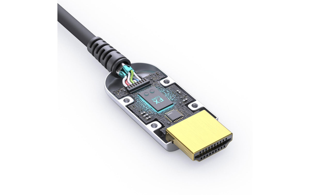 FiberX HDMI Kabel HDMI 2.0 4K 60 Hz – 30 m – Grau/Schwarz