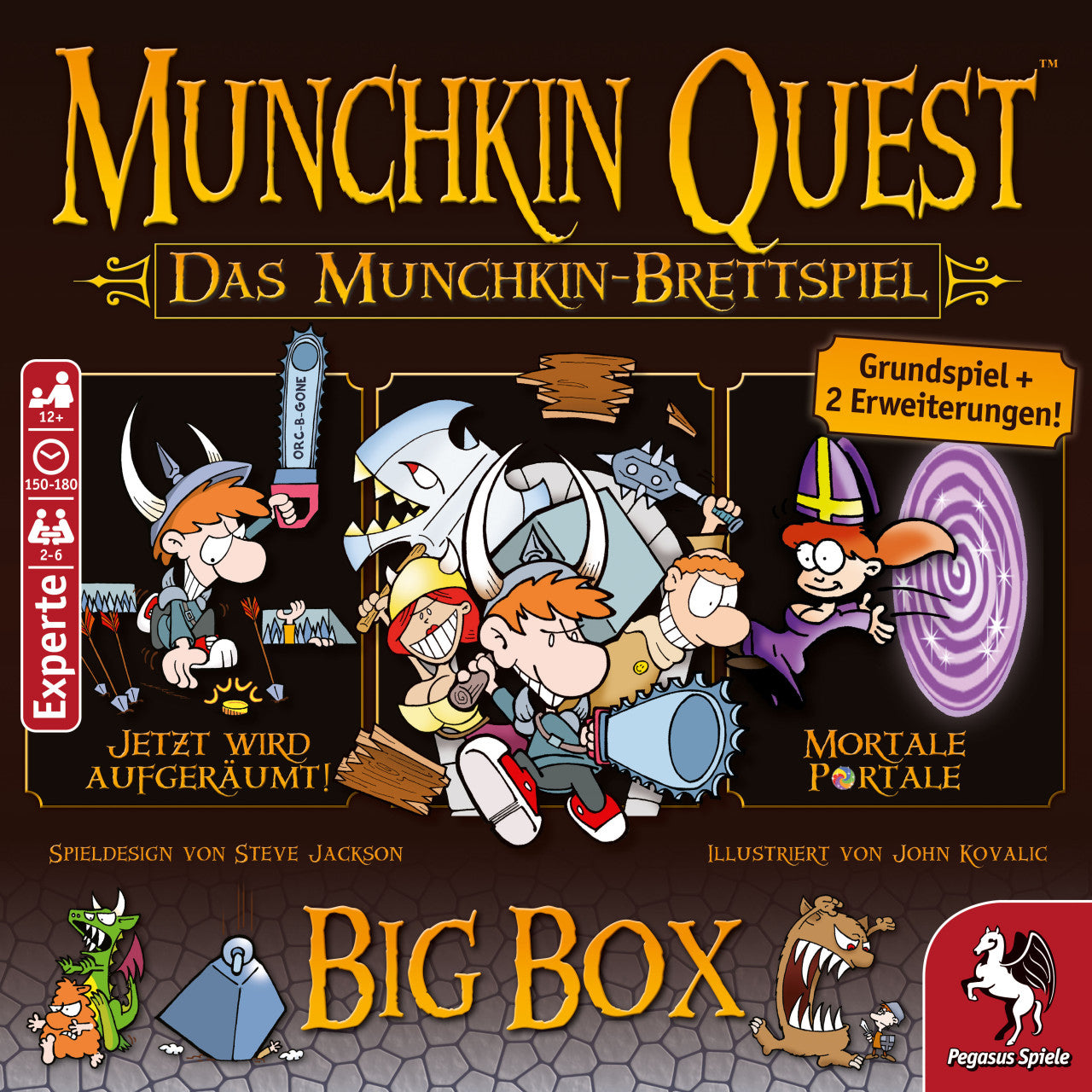 Pegasus Munchkin Quest Big Box – Brettspiel, 2–4 Spieler, ab 12 Jahren, 180 Min., DE