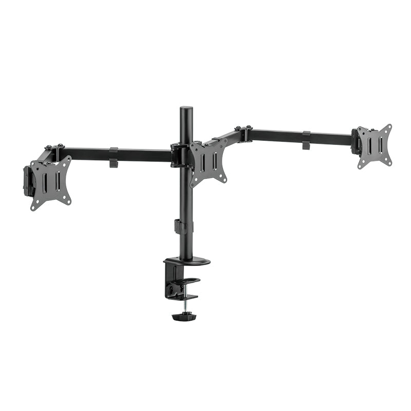 LogiLink BP0173 – Monitorarm Tischhalterung – Klemme/Durchführung – 3 Monitore – 17–27" – VESA 75×75/100×100 mm