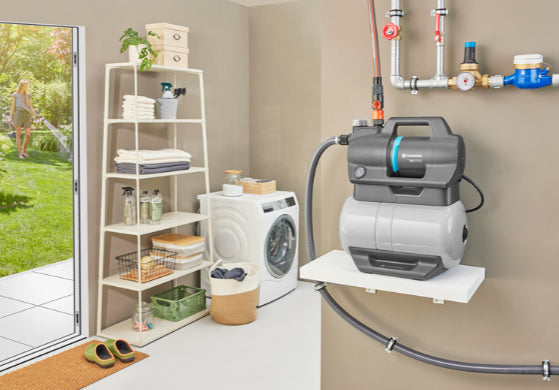 Gardena 3800 Silent Hauswasserwerk – 600 W – Max. Förderhöhe 39 m, Fördermenge 3.800 l/h, 3,9 bar