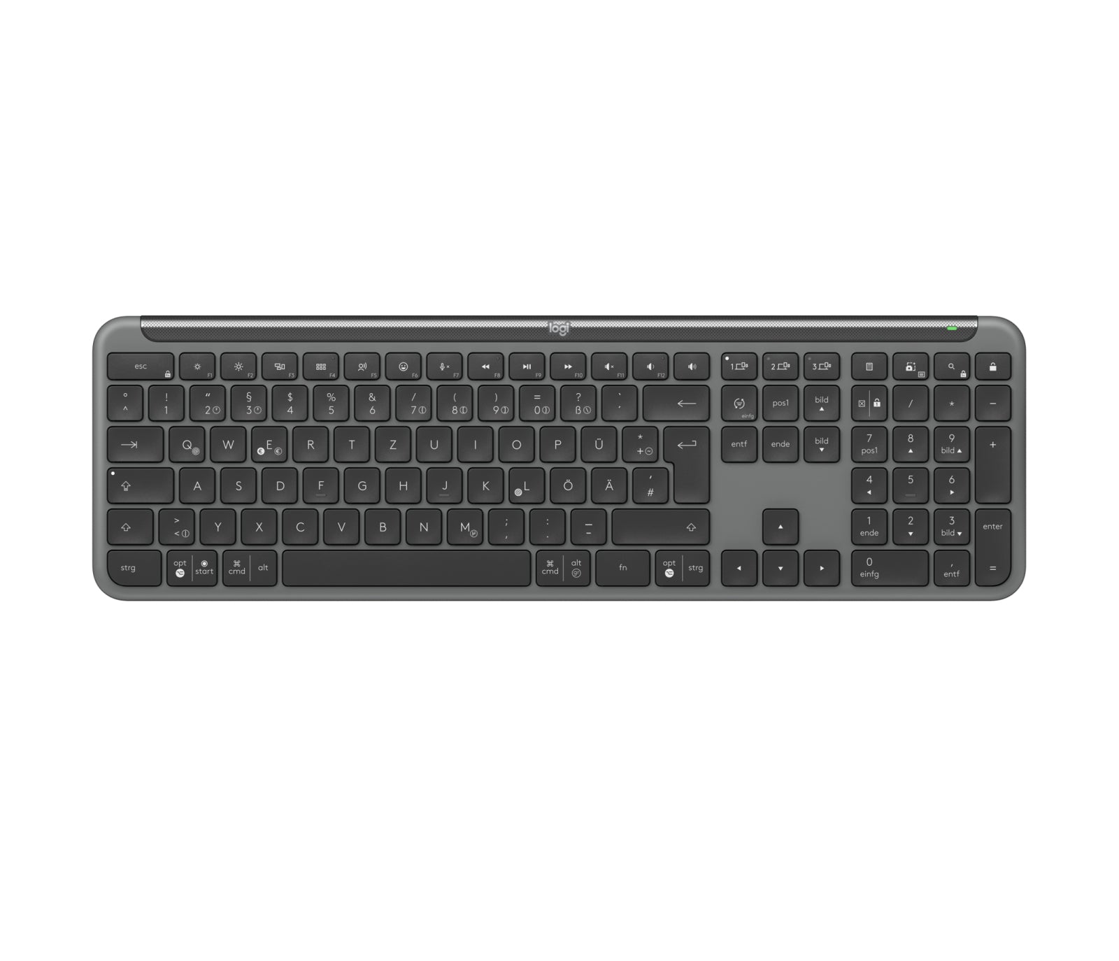 Logitech Signature Slim K950 – Tastatur – Schere – Bluetooth & 2,4 GHz (Logi Bolt) – QWERTZ (DE)