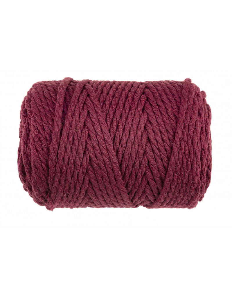 GLOREX Makramee-Kordel Bordeaux – Ø 5 mm, 500 g, 85 m, Baumwolle/Polyester/Viskose