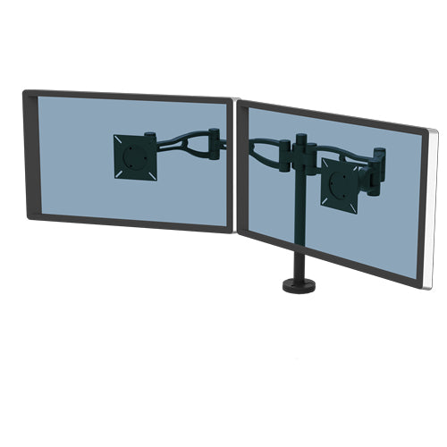 Fellowes Vista – Monitorarm, Dual, Tischklemme, bis 26", VESA 75 × 75/100 × 100 mm, 10 kg, höhenverstellbar