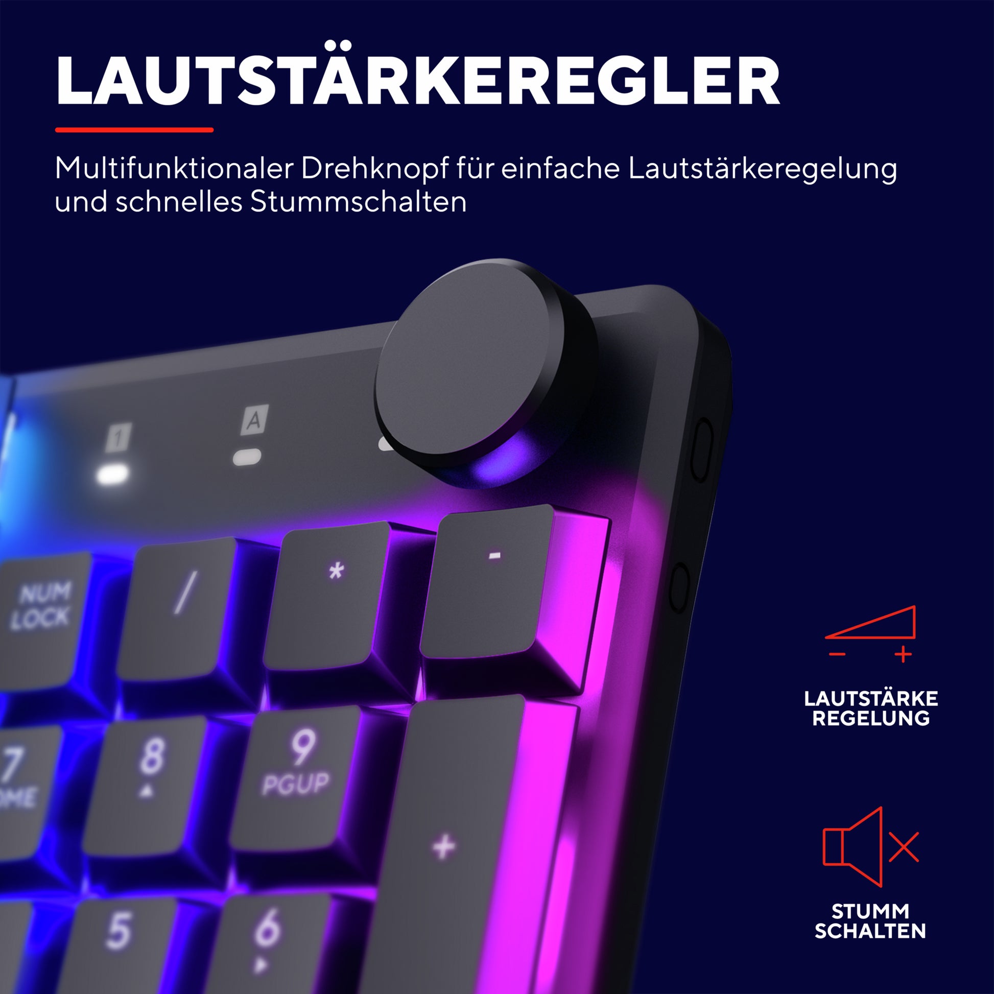 Trust GXT868 Torix – Tastatur, kabelgebunden (USB-A), US-Layout (EN), Fullsize (mit Ziffernblock), mechanisch