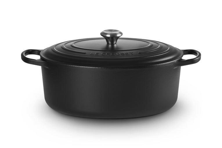 Le Creuset Kochtopf Signature – 8,9 l, Ø 45,1 cm, Gusseisen, Emaille, für Feuer, Schwarz