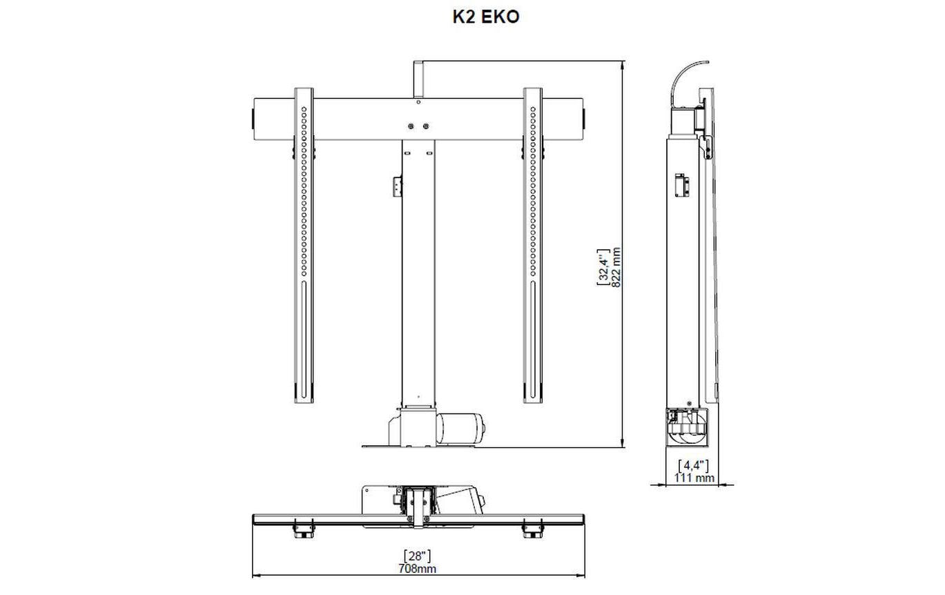 DSS Displayständer, motorisiert, bis 55", VESA 700×600, bis 50 kg, weiss