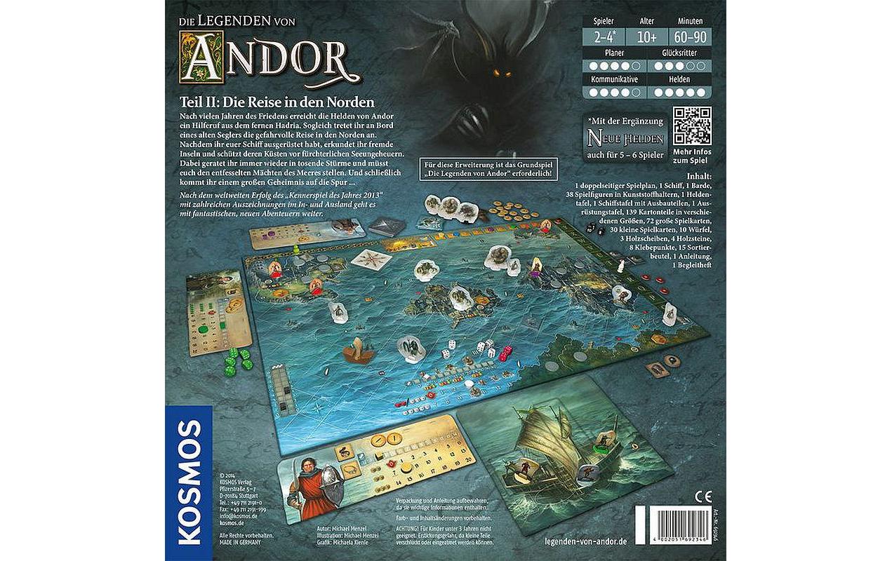 Kosmos Die Legenden von Andor – Teil II: Die Reise in den Norden – Erweiterung, 2–4 Spieler, ab 10 Jahren, 90 Min