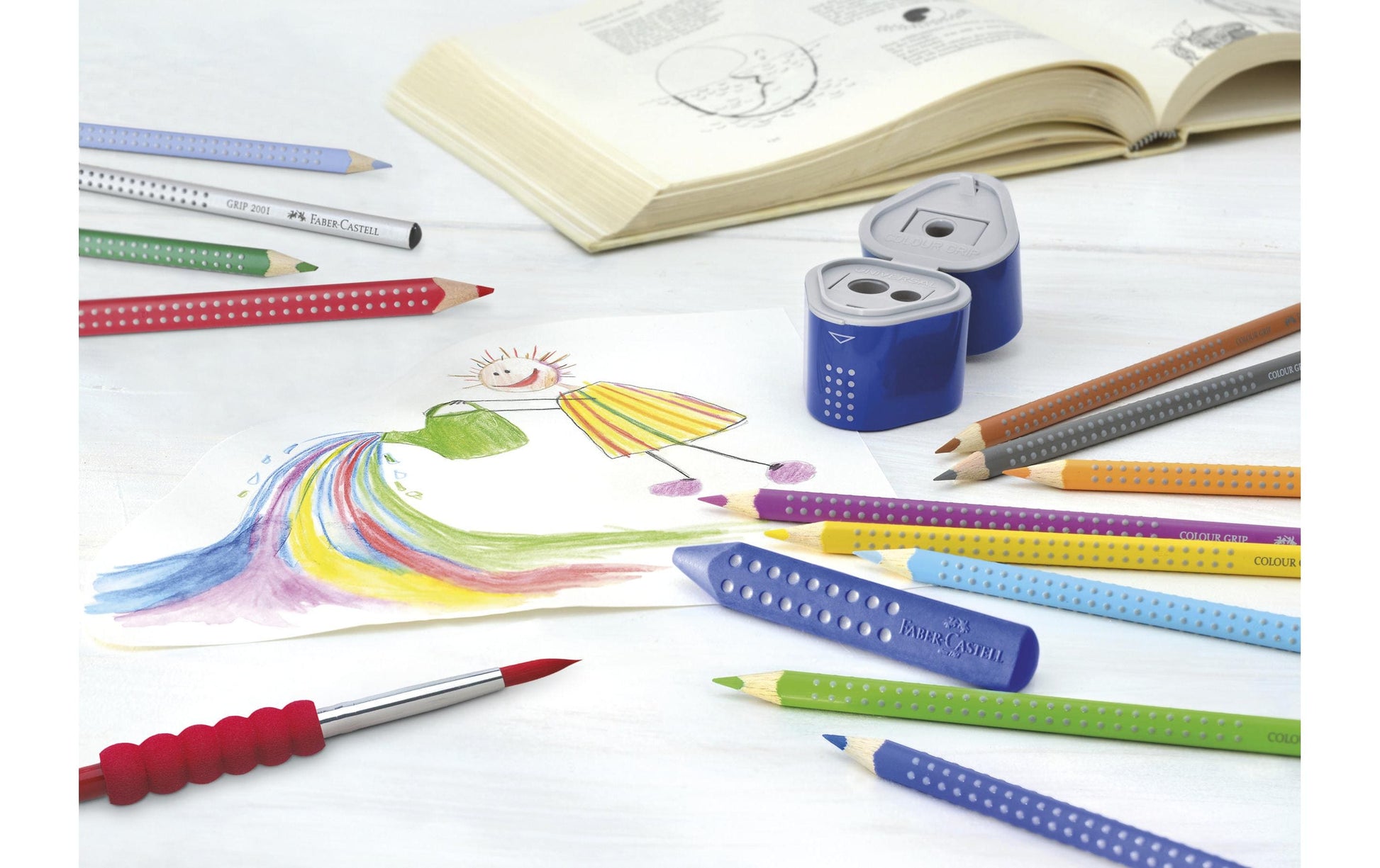 Faber-Castell Grip 2001 Bleistift, Dreikant, Grip-Zone, Mine Ø 2 mm Grau