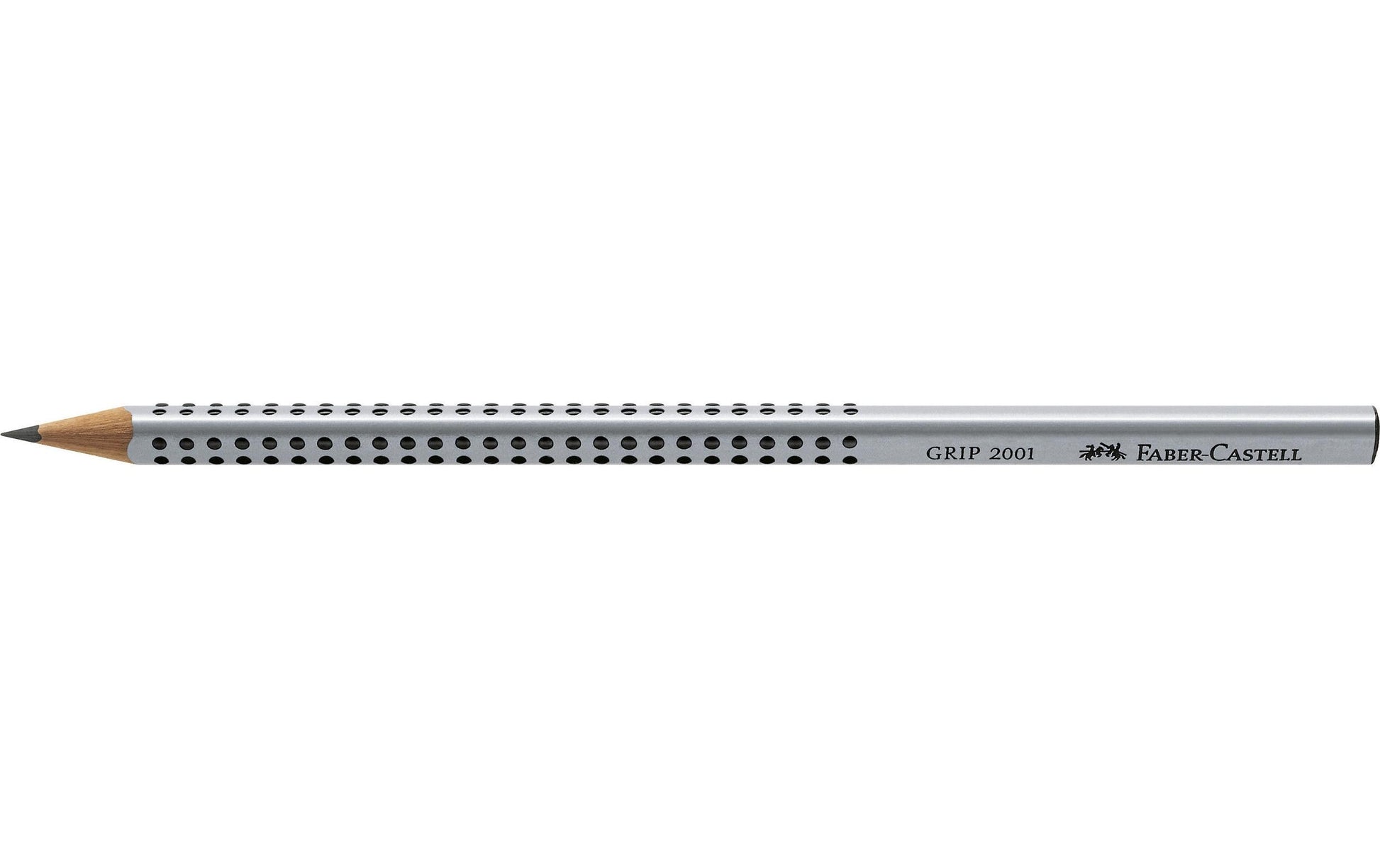 Faber-Castell Grip 2001 Bleistift, Dreikant, Grip-Zone, 2H, Mine Ø 2 mm, Grau
