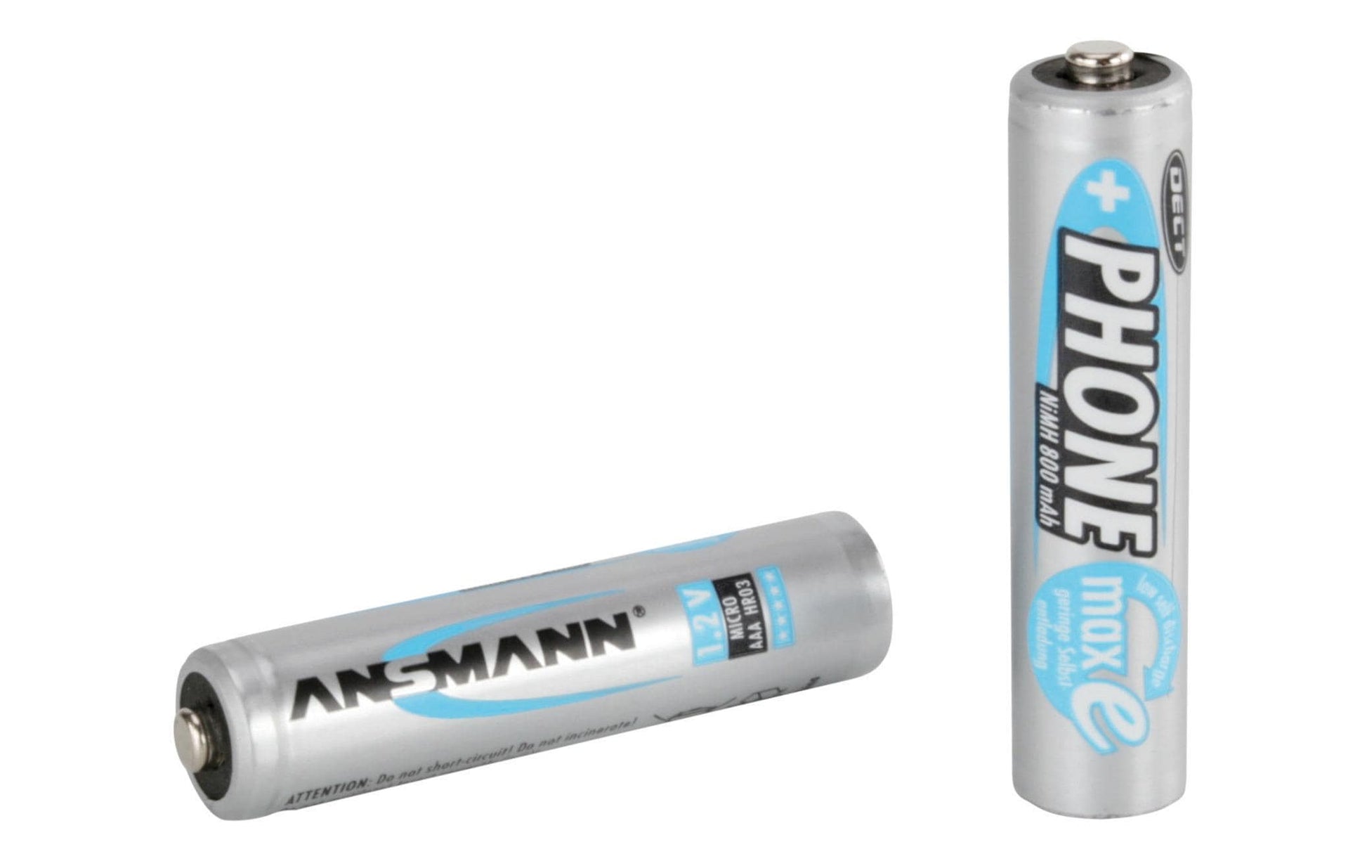 Ansmann AAA Akkus – NiMH, 800 mAh, 1,2 V – 2 Stk.