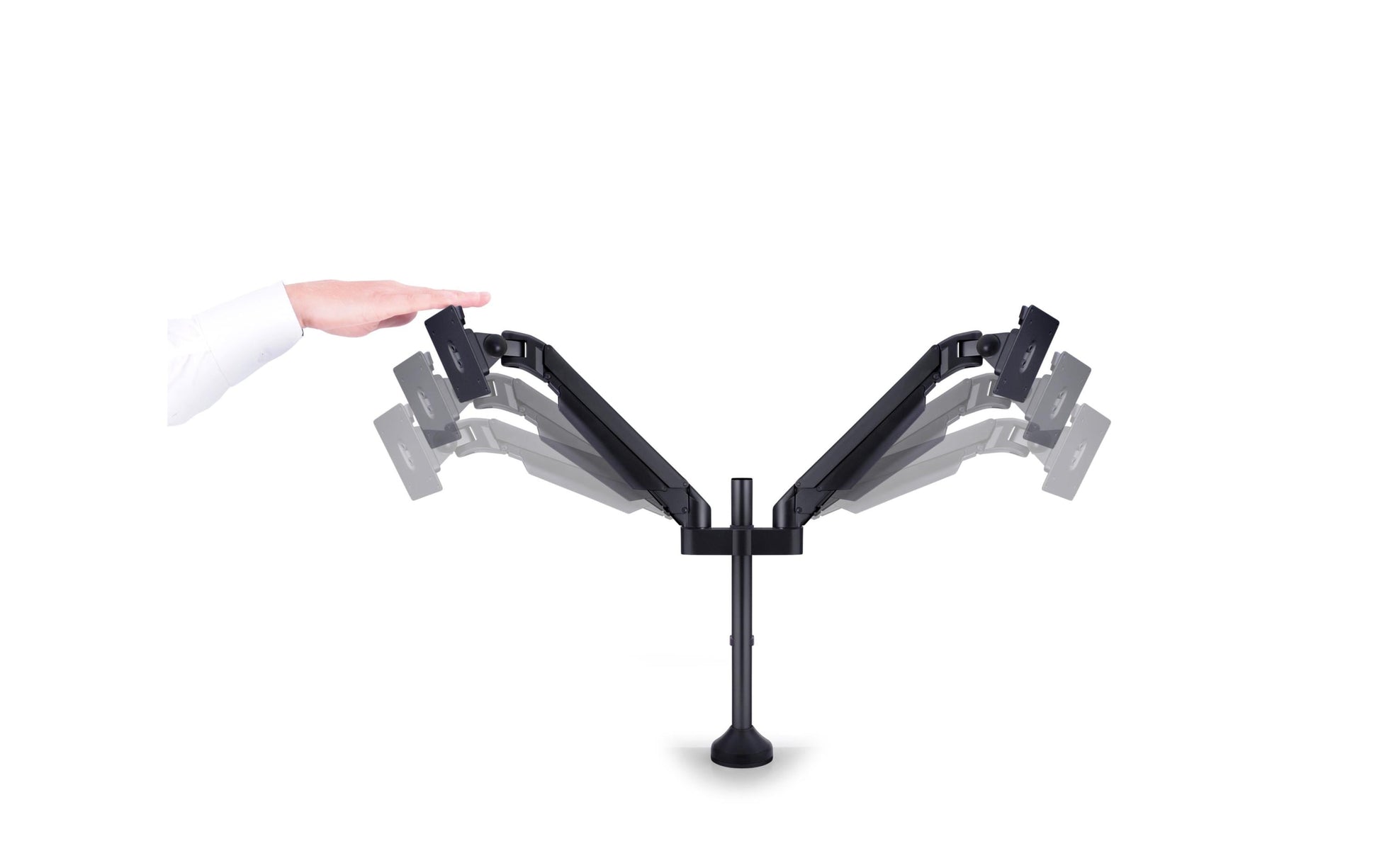 Multibrackets Gasliftarm HD 2593 – Monitorarm, Dual, Tischklemme, bis 32", VESA 100 × 100 mm, 21 kg, schwarz
