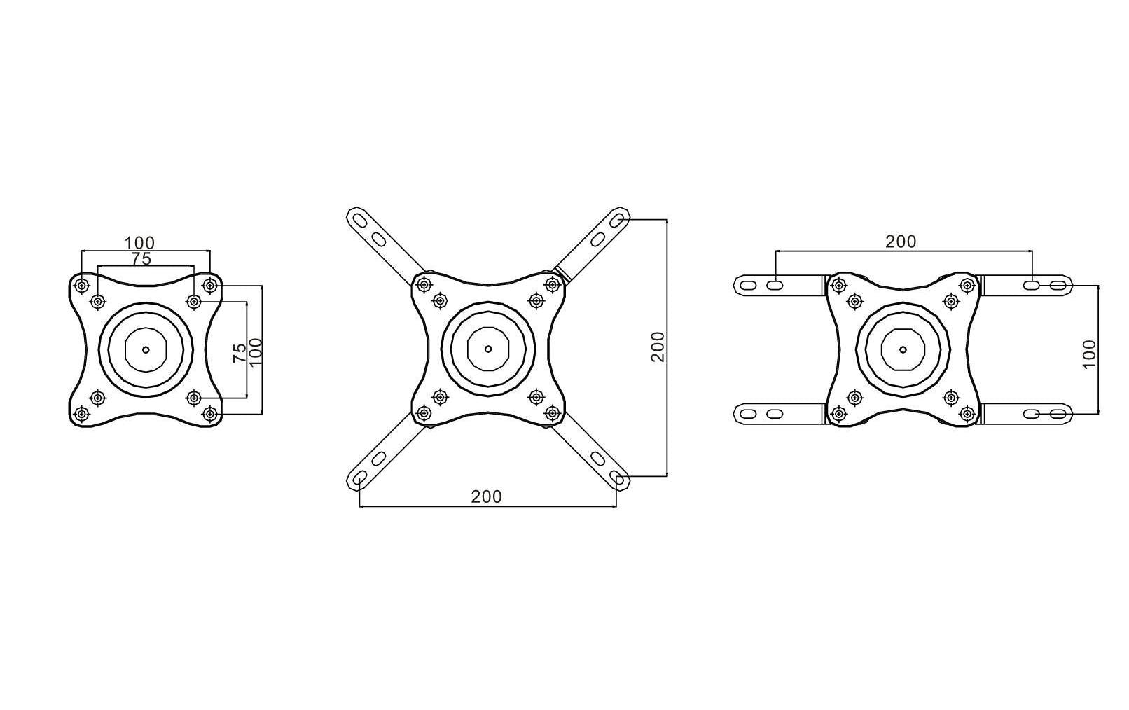 Multibrackets 3244 – Wandhalterung, neigbar, für 28", VESA 200×200, bis 15 kg, silber