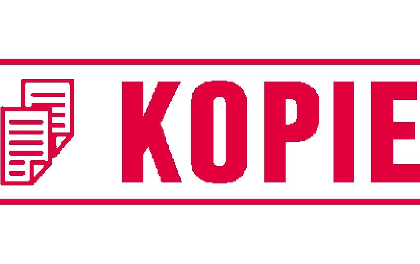 Trodat 4911 – Selbstfärbender Wortstempel, Text Kopie, Deutsch – Abdruck 38 × 14 mm – rot