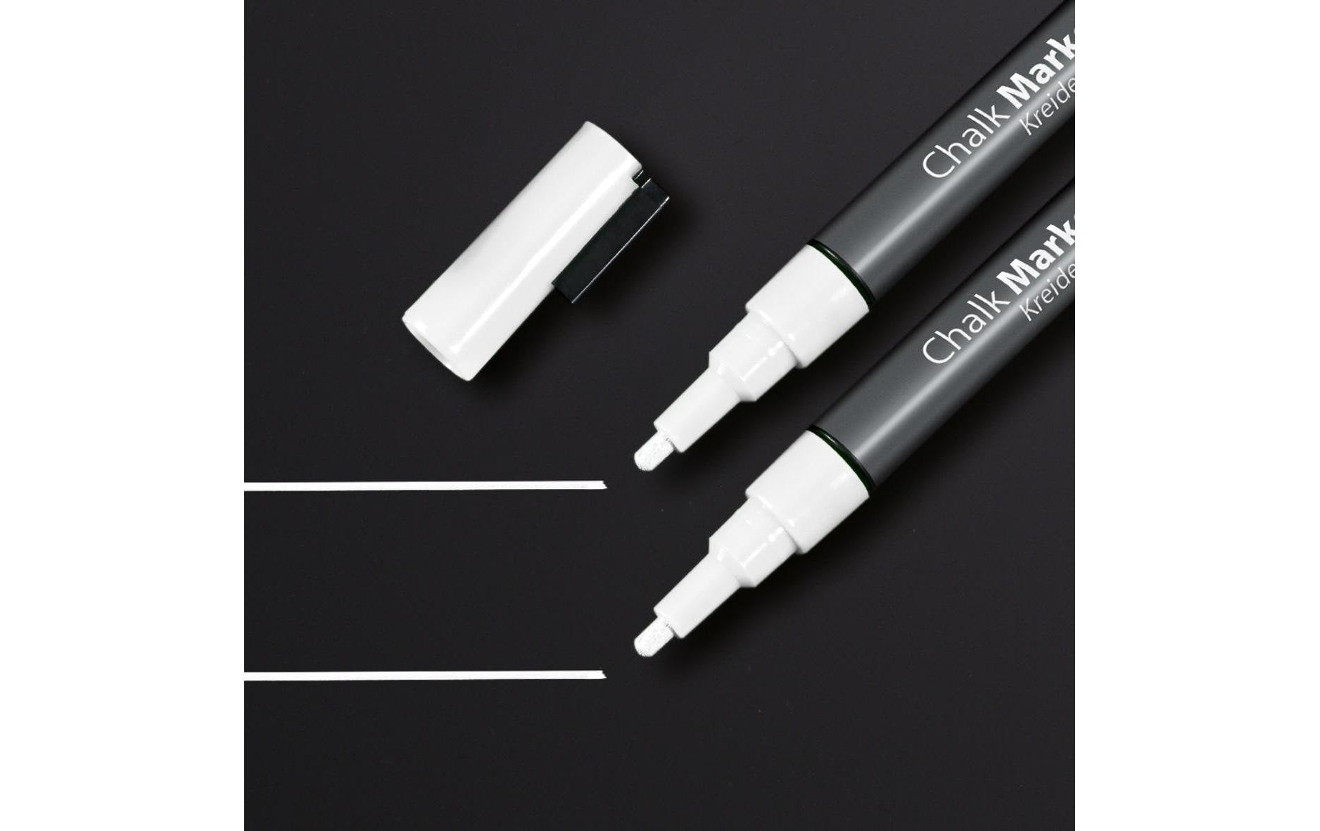 Sigel BA178 Kreidemarker – Rund 1–2 mm – 2er-Set, Weiss, für Glas/Spiegel