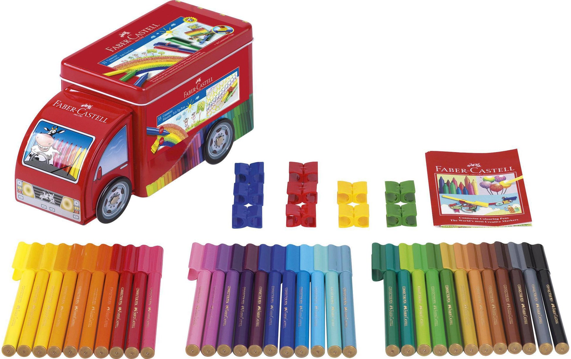 Faber-Castell CONNECTOR PEN Filzstift – 2,0 mm, wasserbasiert, auswaschbar, 33 Farben
