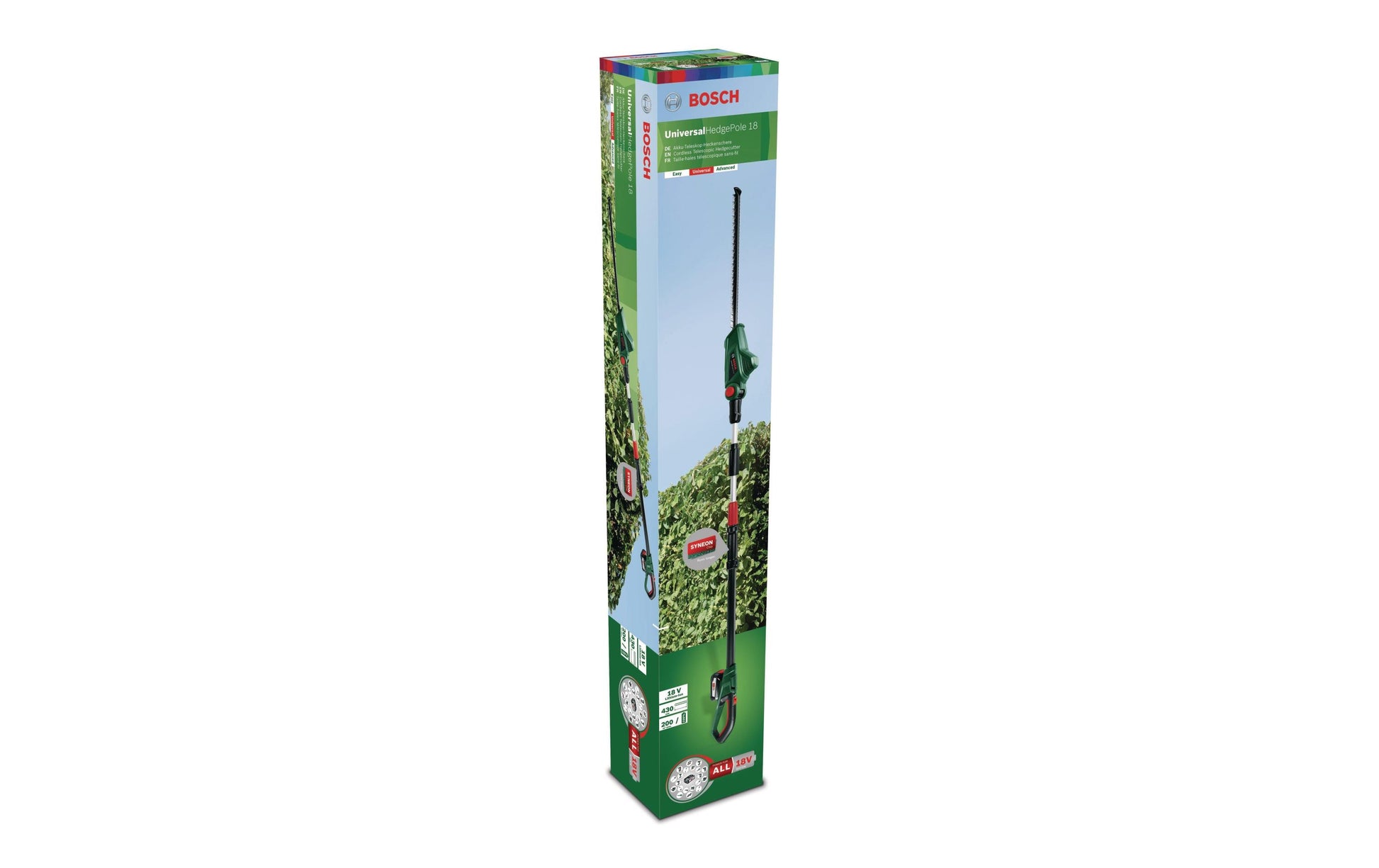 Bosch UniversalHedgePole 18 Teleskop-Heckenschere – 18 V – 430 mm – inkl. Akku & Ladegerät – POWER FOR ALL