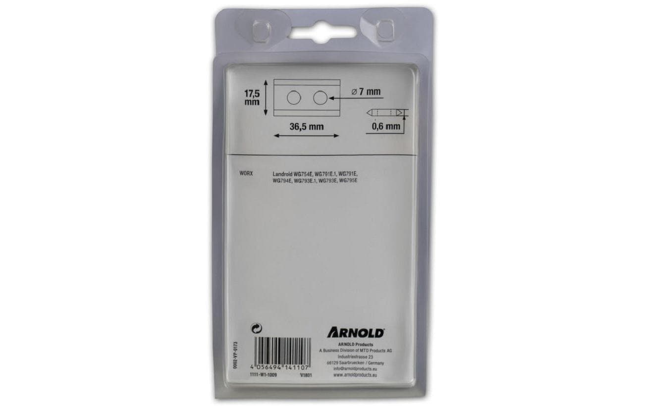 Arnold Rasenmäherklinge 36,5 × 0,63 mm – 9 Stk – für WORX Landroid (WG754E, WG791E, WG794E u. a.)