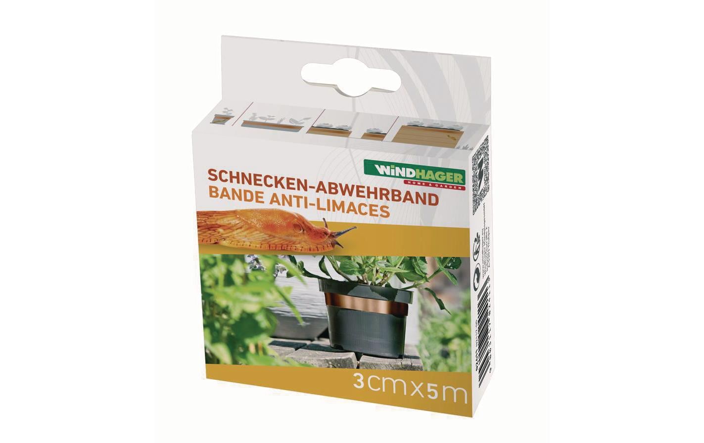 Windhager Schnecken-Abwehrband – 3 × 500 cm – Kupfer – für Schnecken