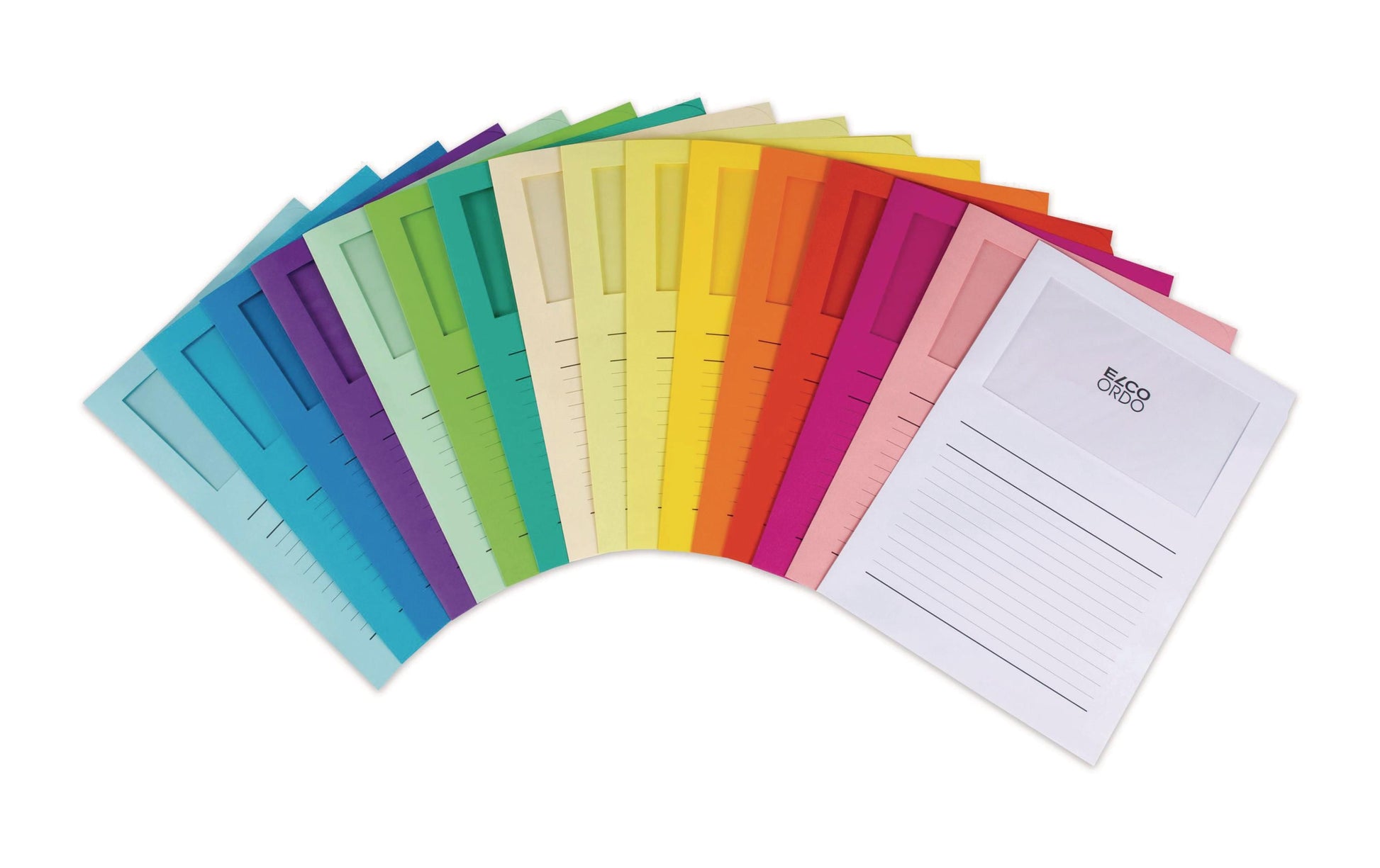 Elco Ordo Classico Sichtmappe A4 – Gelb, Papier, Beschriftungsvordruck, Sichtfenster, 10er-Pack