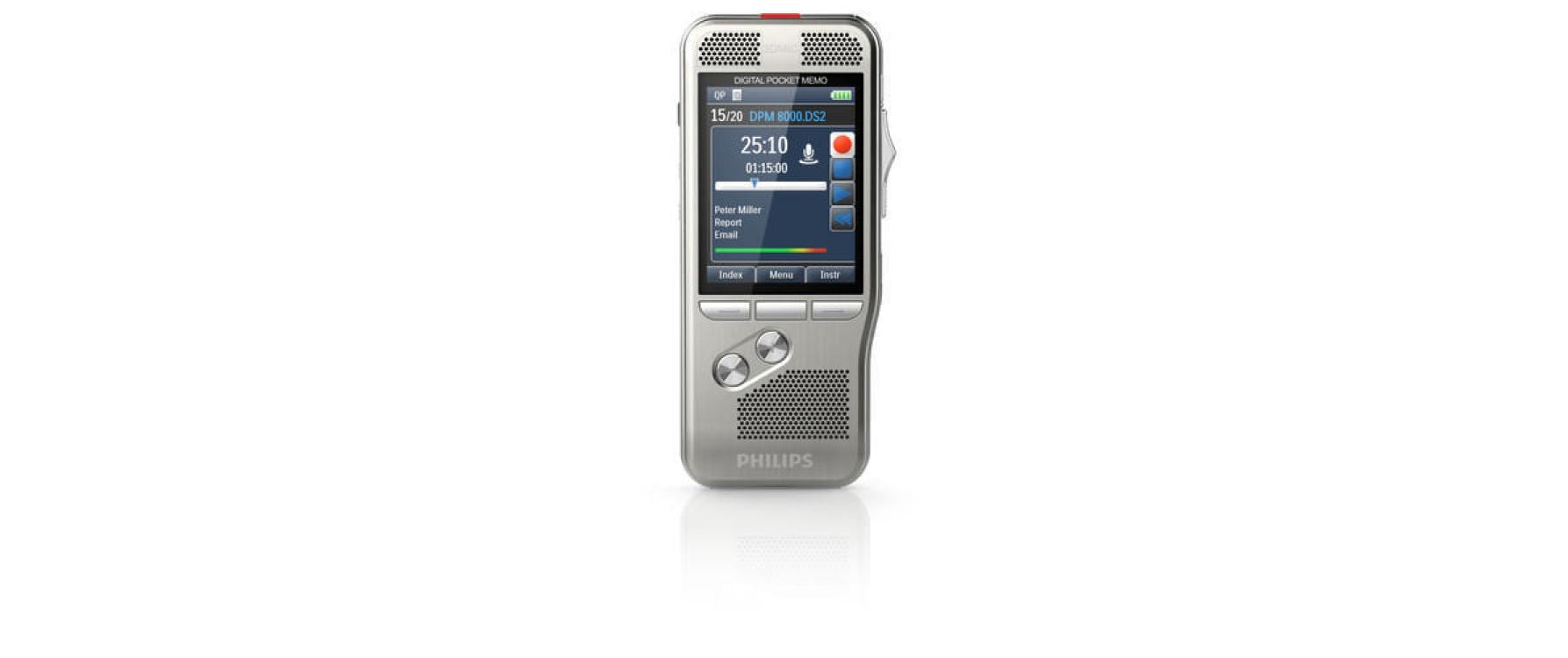 Philips Digital Pocket Memo 8300 Integrator – Digitales Diktiergerät – 30 h – Silber