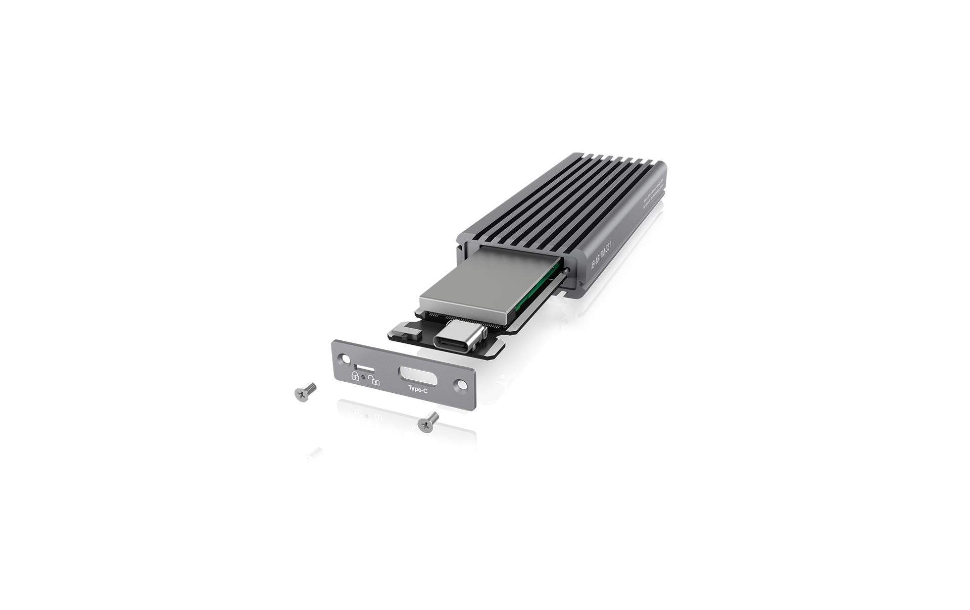 ICY BOX IB-1817M-C31 – externes M.2 NVMe-Gehäuse – USB 3.2 Gen 2, USB Typ-C, für M.2 22×30–80 mm