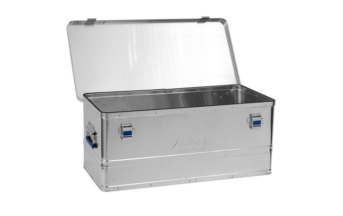 Alutec Basic Aufbewahrungsbox 80 l – Aluminium – Silber – mit Verriegelung, mit Griff – 385 × 325 × 775 mm