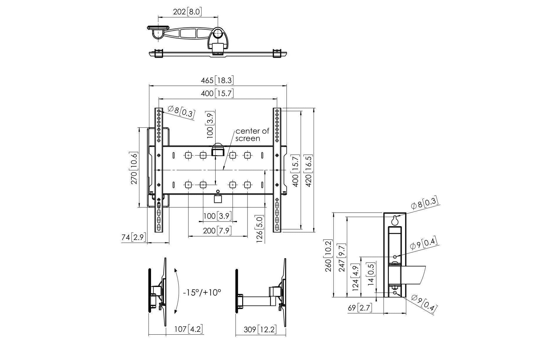 Vogel's 6VO PFW3030 – Wandhalterung, für 41", VESA 400×300, bis 35 kg, schwarz