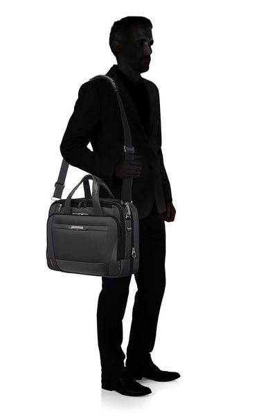 Samsonite Pro-DLX 5 Notebook-Tasche – 17/23 l, RFID-Fach, Aufsteckfunktion, Nylon, Schwarz