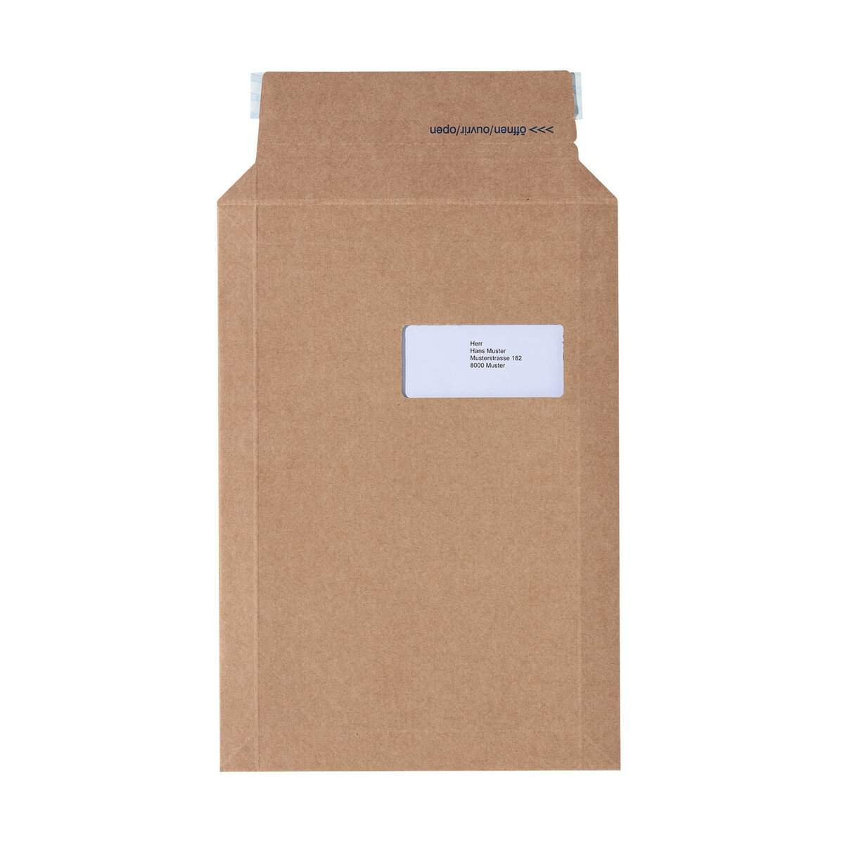 Brieger Couvert B4, Fenster links, braun, Wellkarton – 1 Stk.