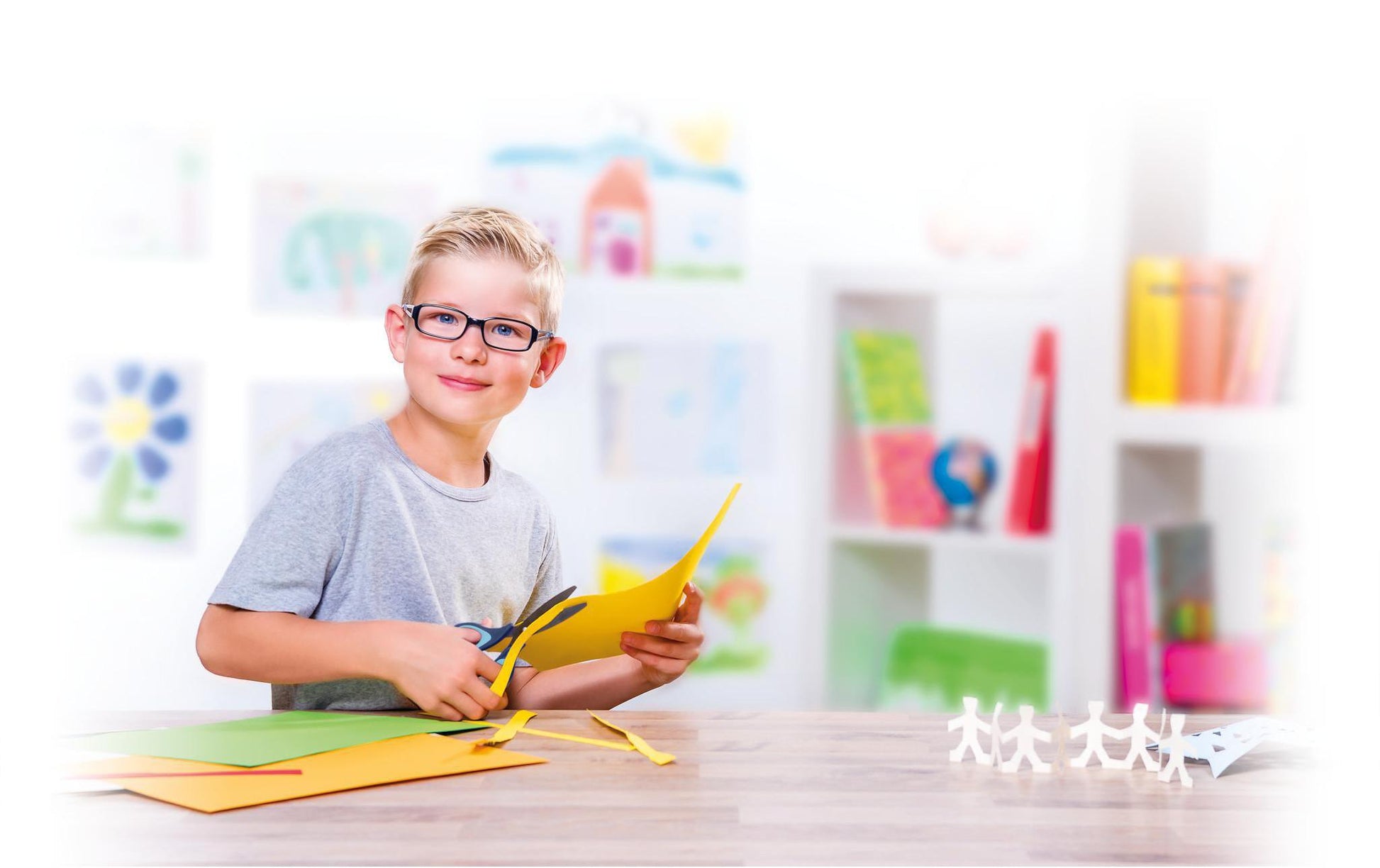 Pelikan Griffix Kinderschere, abgerundet, für Linkshänder – Titannitrid-beschichtet, ergonomischer Griff, Blau