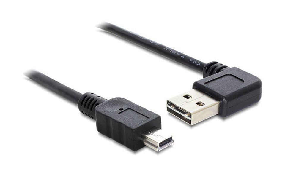 DeLOCK USB-A auf Mini-USB-B Kabel – USB 2.0 (480 Mbit/s) – 2 m – Abgewinkelt – Schwarz