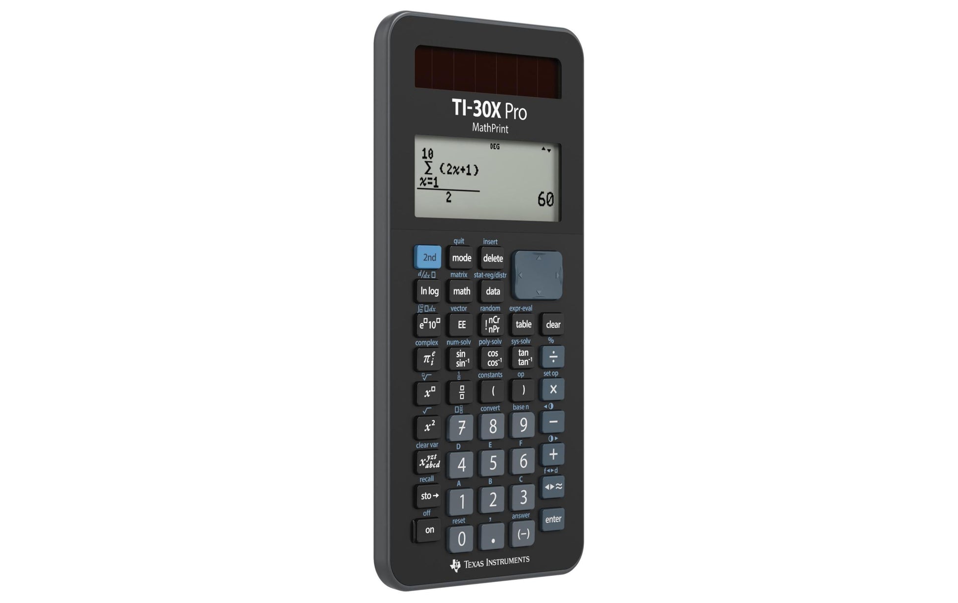 Texas Instruments Wissenschaftlicher Taschenrechner TI-30XP MP D/F – 11-stellig – Solar/Batterie – Schwarz