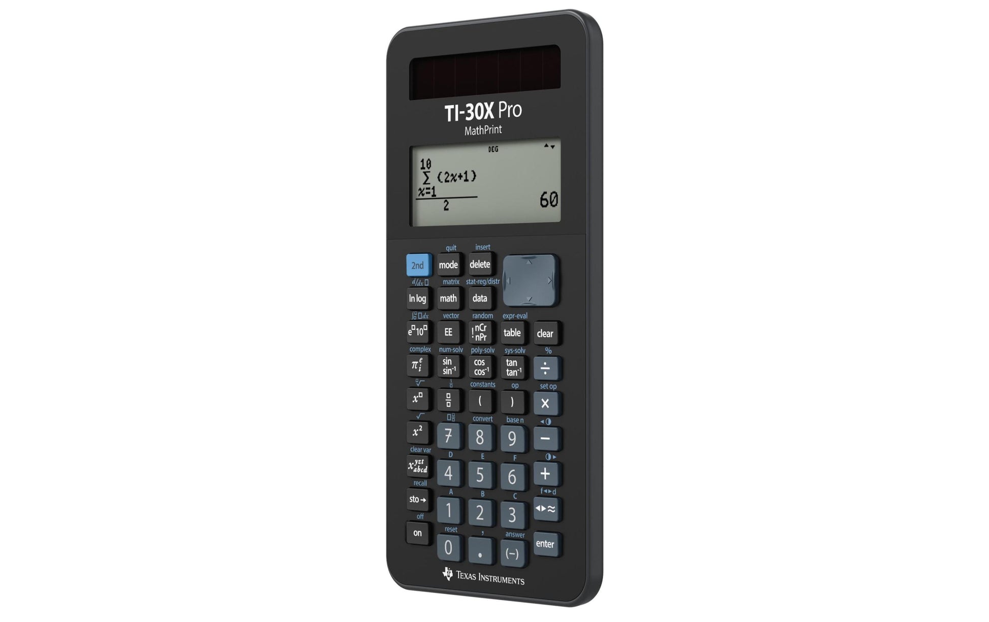 Texas Instruments Wissenschaftlicher Taschenrechner TI-30XP MP D/F – 11-stellig – Solar/Batterie – Schwarz