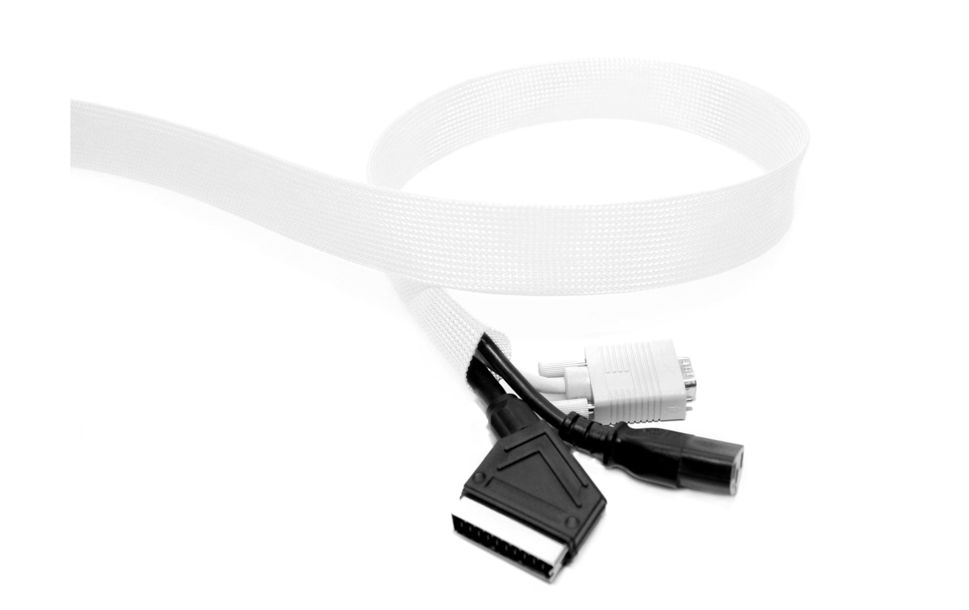 Audioraq Kabelschlauch geschlossen – Durchmesser 40–80 mm – 50 m – Weiss – Polyester