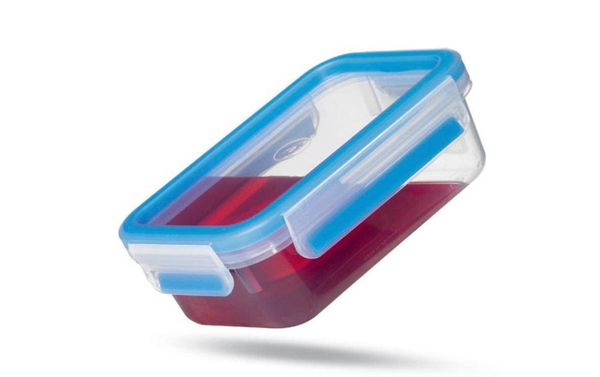 Emsa – Vorratsdose 550 ml/1 l/2,3 l, 16,7 × 22,6 × 9,9 cm, Kunststoff, Transparent/Grün, Leckdicht, 3-teilig