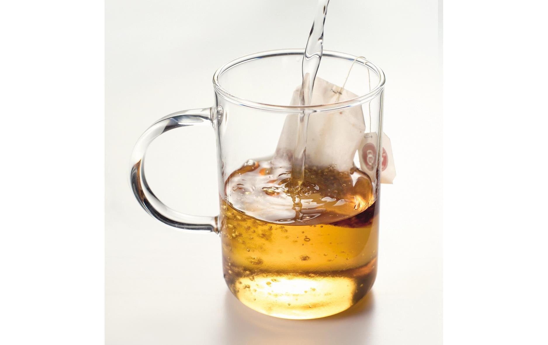 LEONARDO Novo Teeglas – 0,36 l, Borosilikatglas, Transparent, Henkel, spülmaschinenfest, 6 Stück