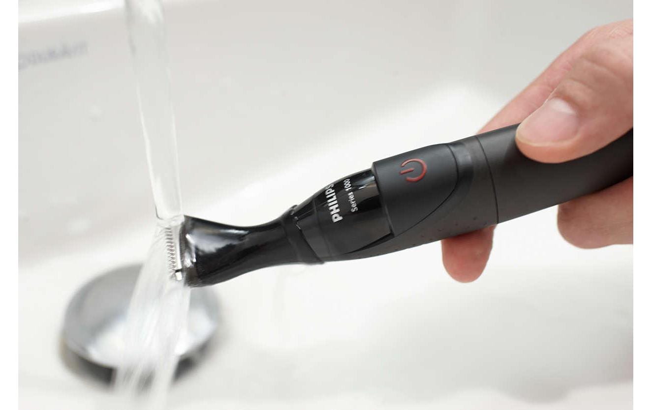 Philips Bartstyler Multigroom MG1100 – 4 Längeneinstellungen, 1–5 mm Schnittlänge, waschbar – Schwarz/Rot