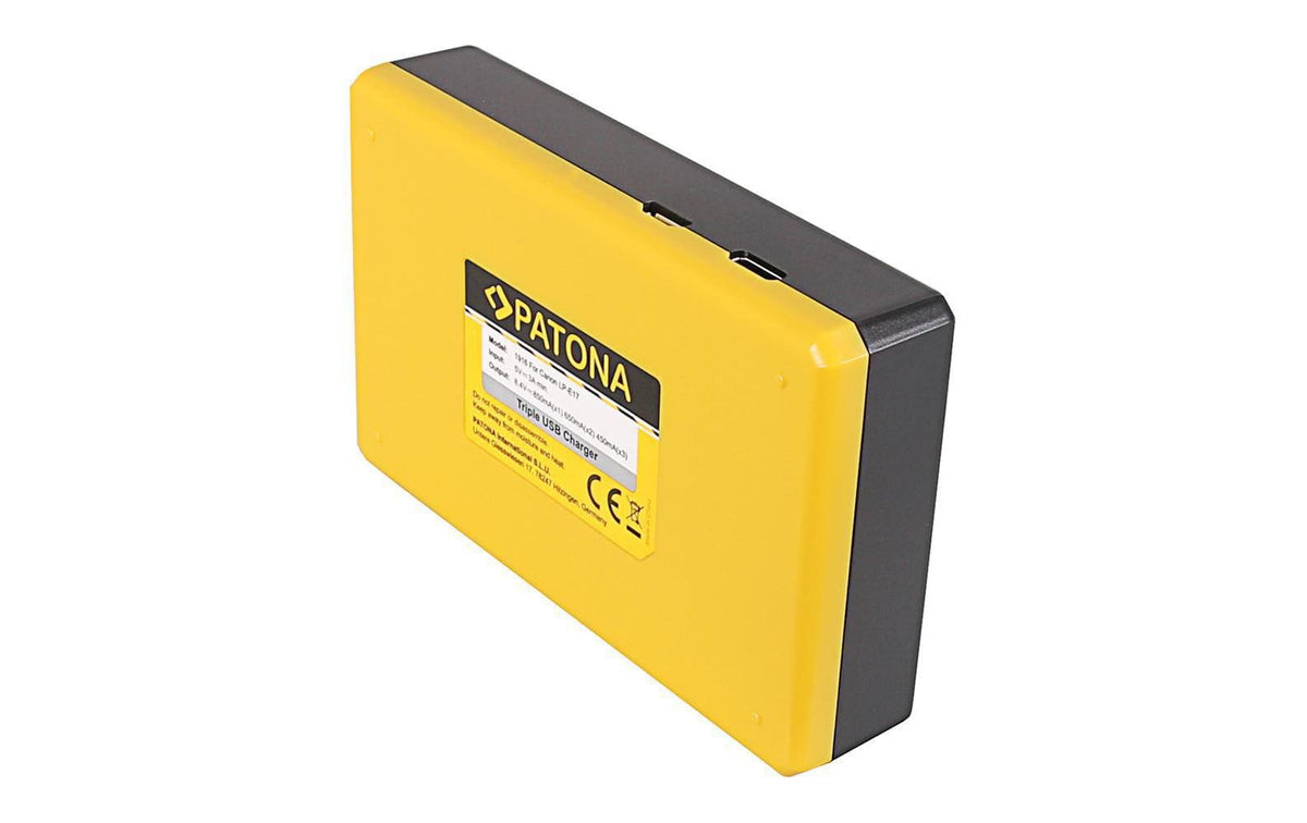 PATONA Triple-Akkulader – für Canon LP-E17 – 3-fach, USB, 8,4 V/0,85 A