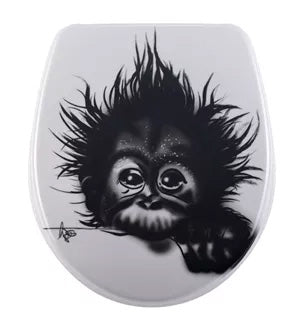 Diaqua Monkey – WC-Sitz – Duroplast, Schwarz/Weiss, mit Absenkautomatik, 46,5 × 36,5 cm