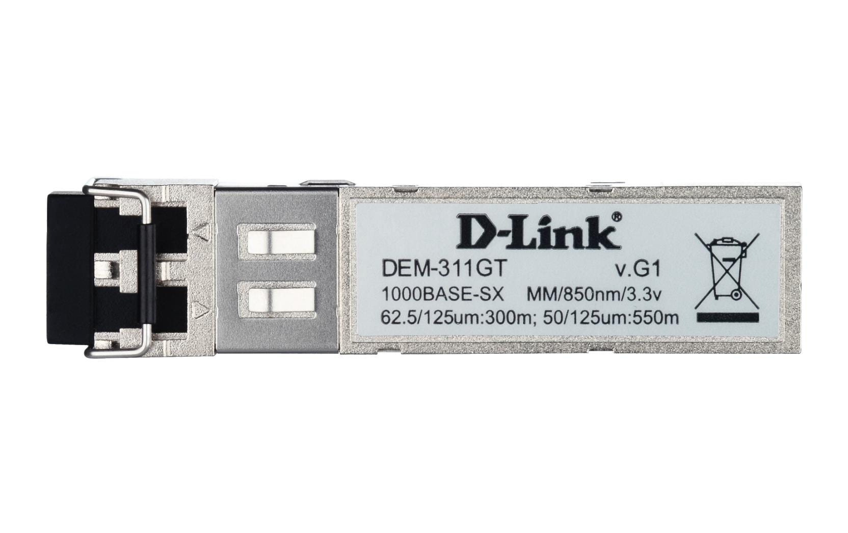 D-Link DEM-311GT SFP-Transceiver – 1 Gbit/s, SX (Multimode), 850 nm, 550 m, LC, Hot-Plug – Metallisch