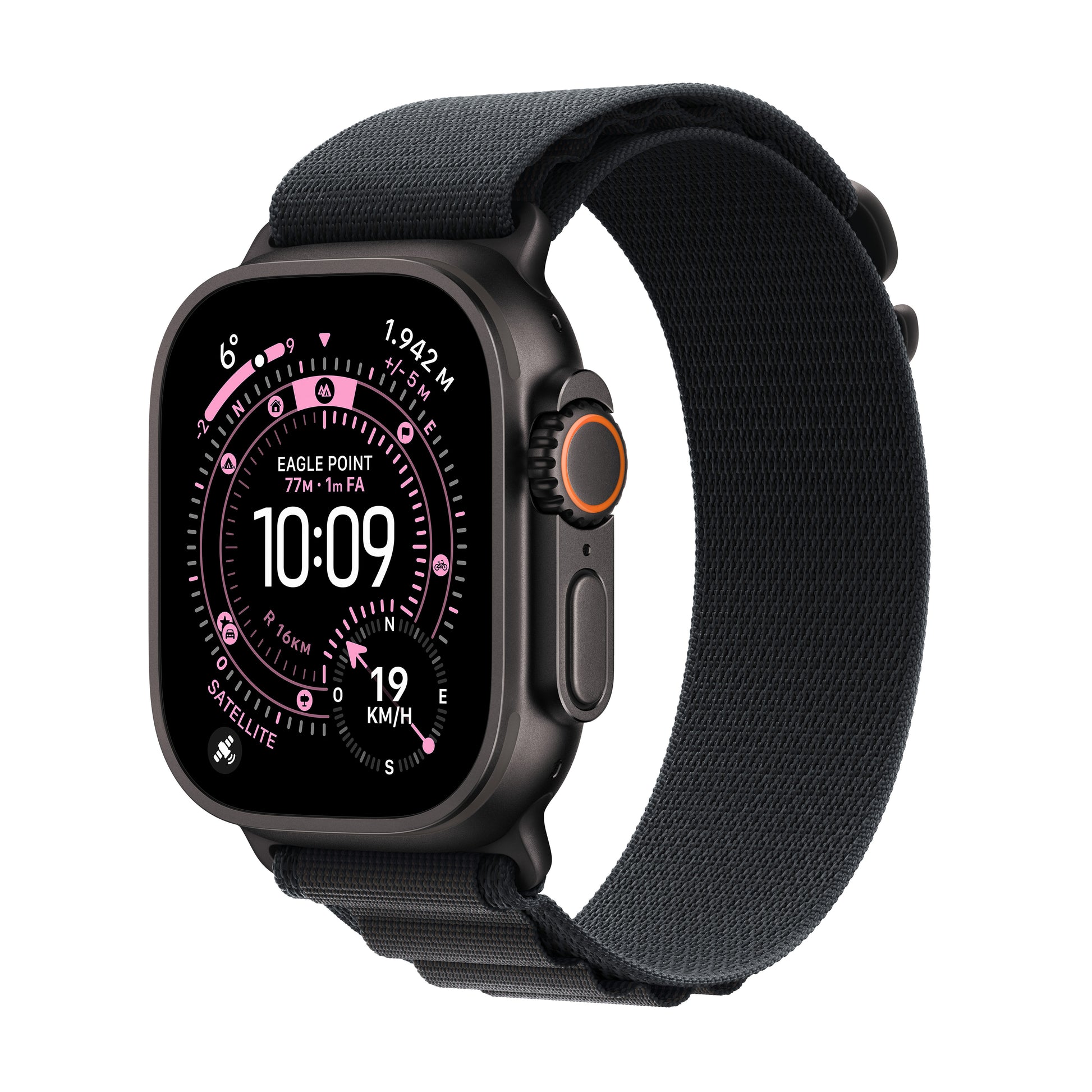 Apple Watch Ultra 3 49 mm GPS + Cellular – Titan Schwarz, Alpine Loop, M, 100 m, für iPhone