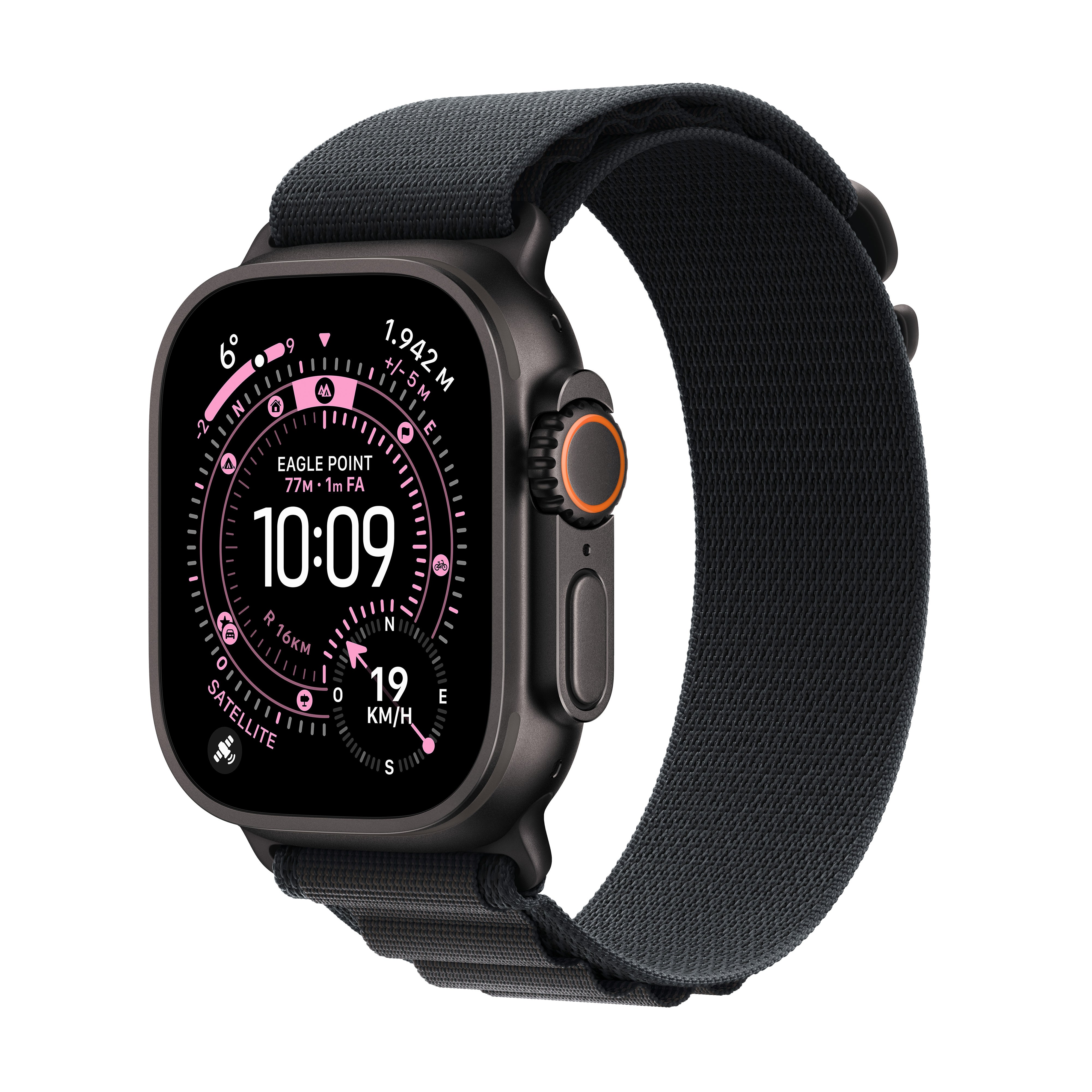 Apple Watch Ultra 3 49 mm GPS + Cellular – Titan Schwarz, Alpine Loop, M, 100 m, für iPhone