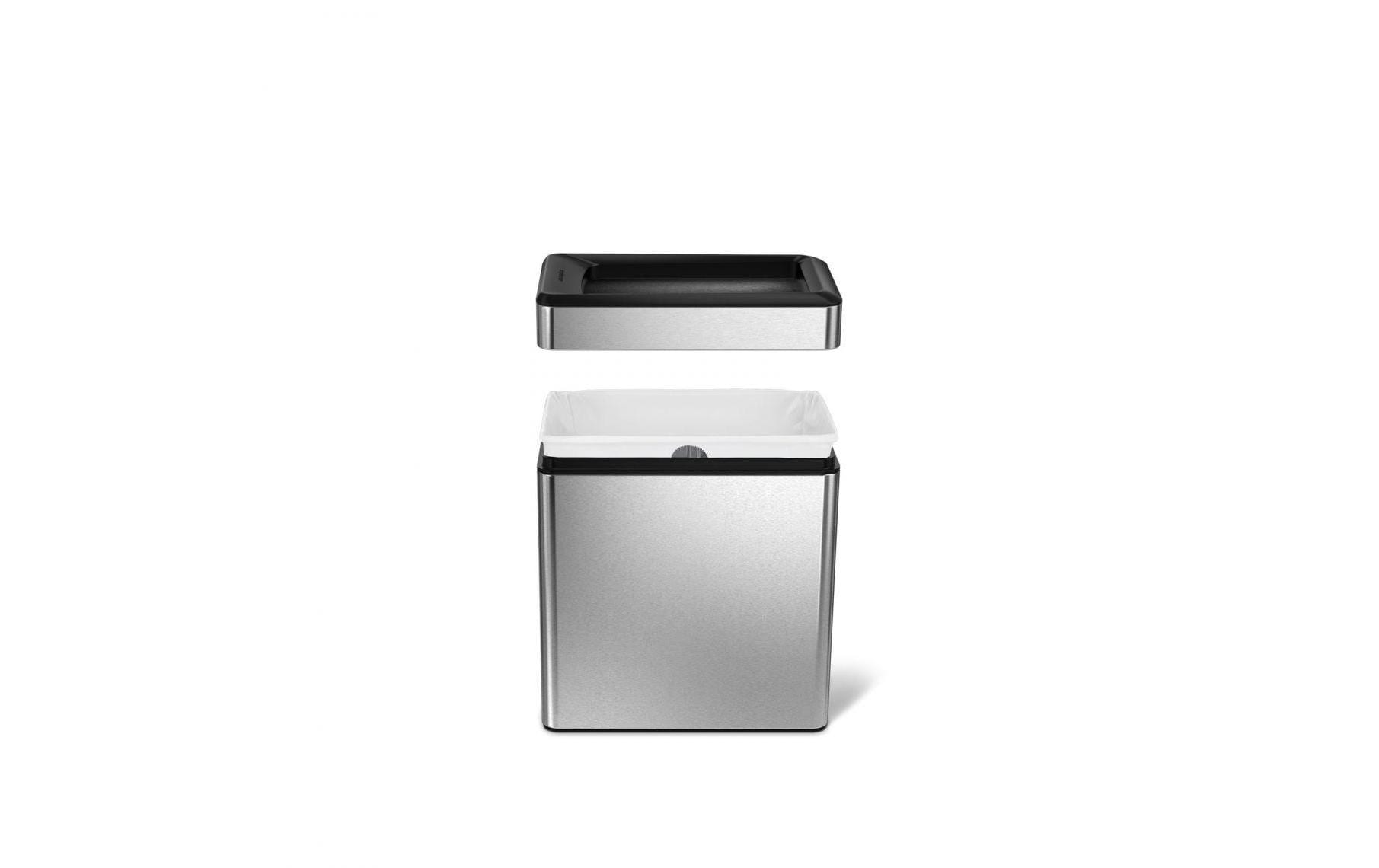 simplehuman Papierkorb – 10 l – Edelstahl – B × H × T 158 × 331 × 288 mm