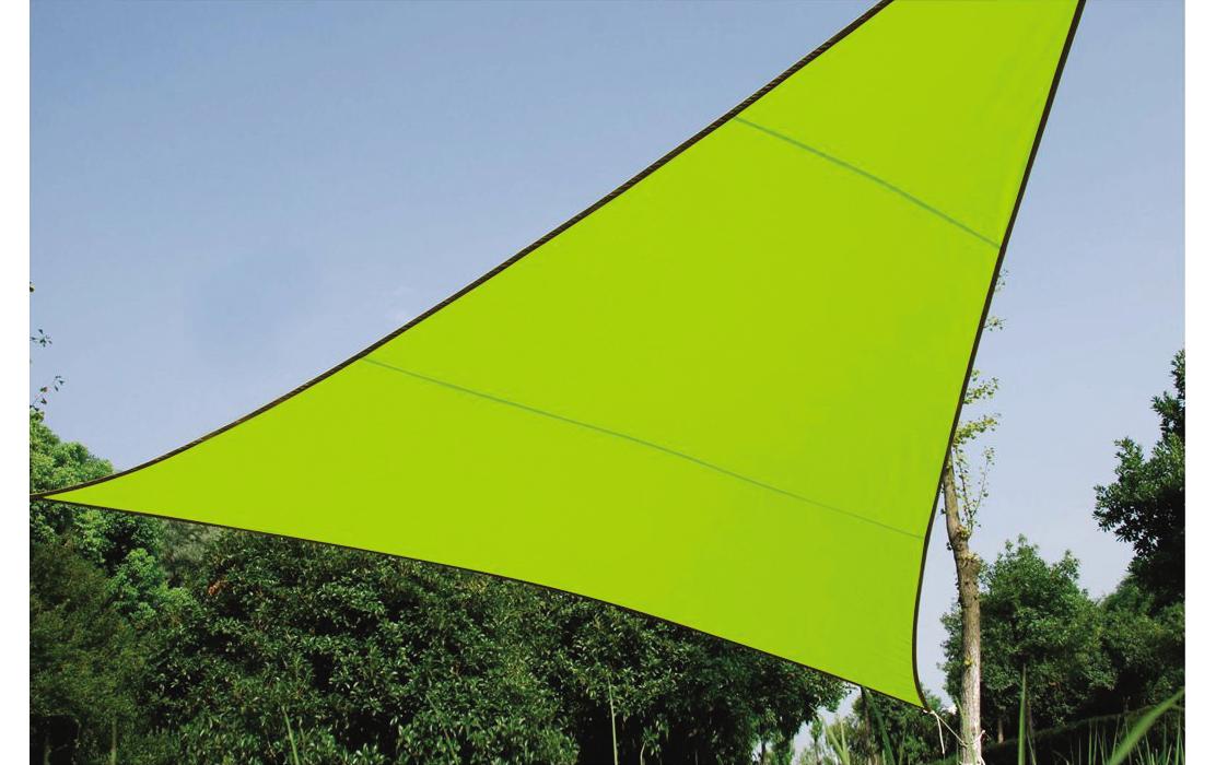 Perel Sonnensegel Dreieck – 500 × 500 × 500 cm, Lindgrün, Polyester, 160 g/m²