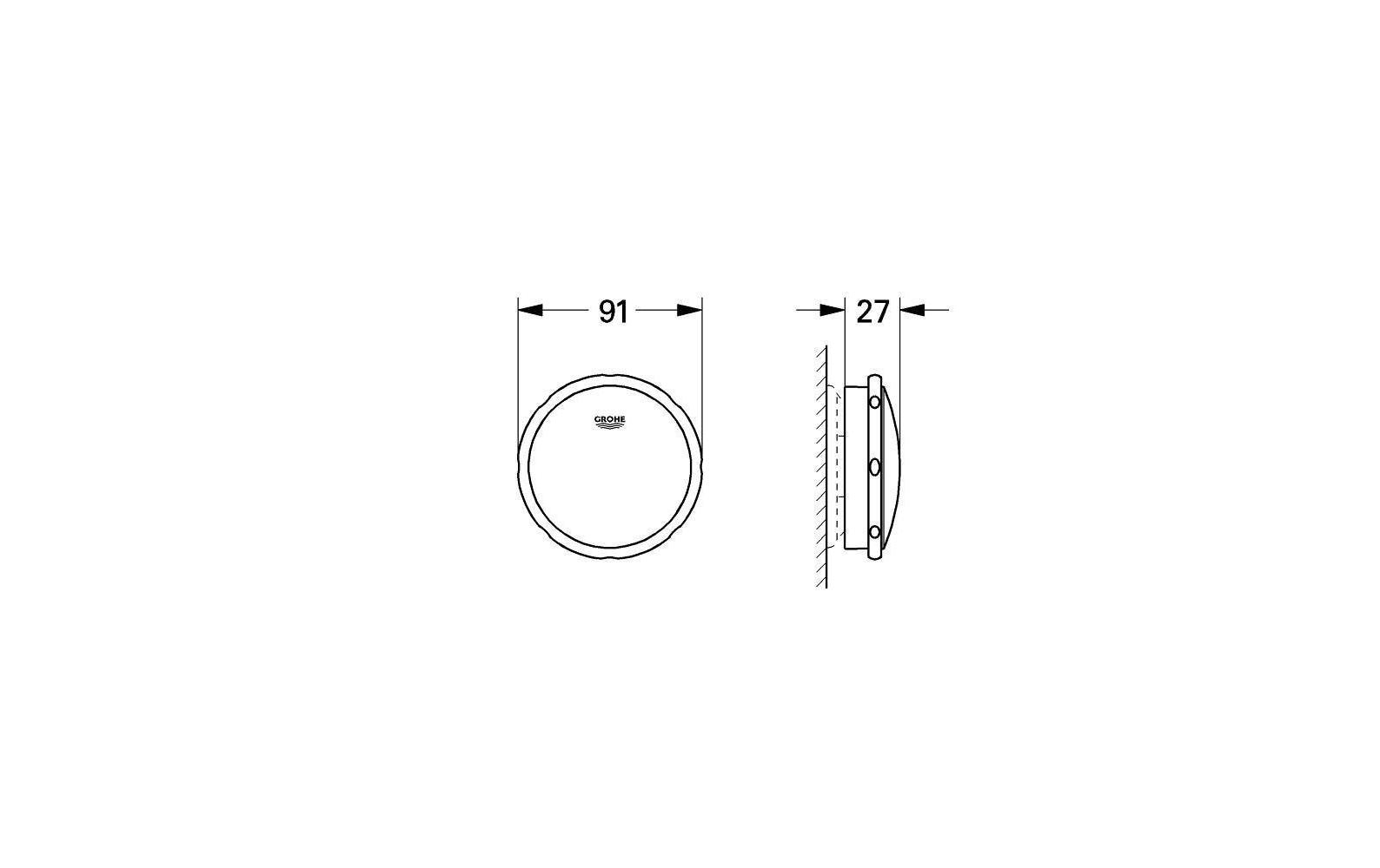 GROHE Wannenablauf- und Überlaufgarnitur – 8,7×10,2×8,4 cm, Messing, Chrom